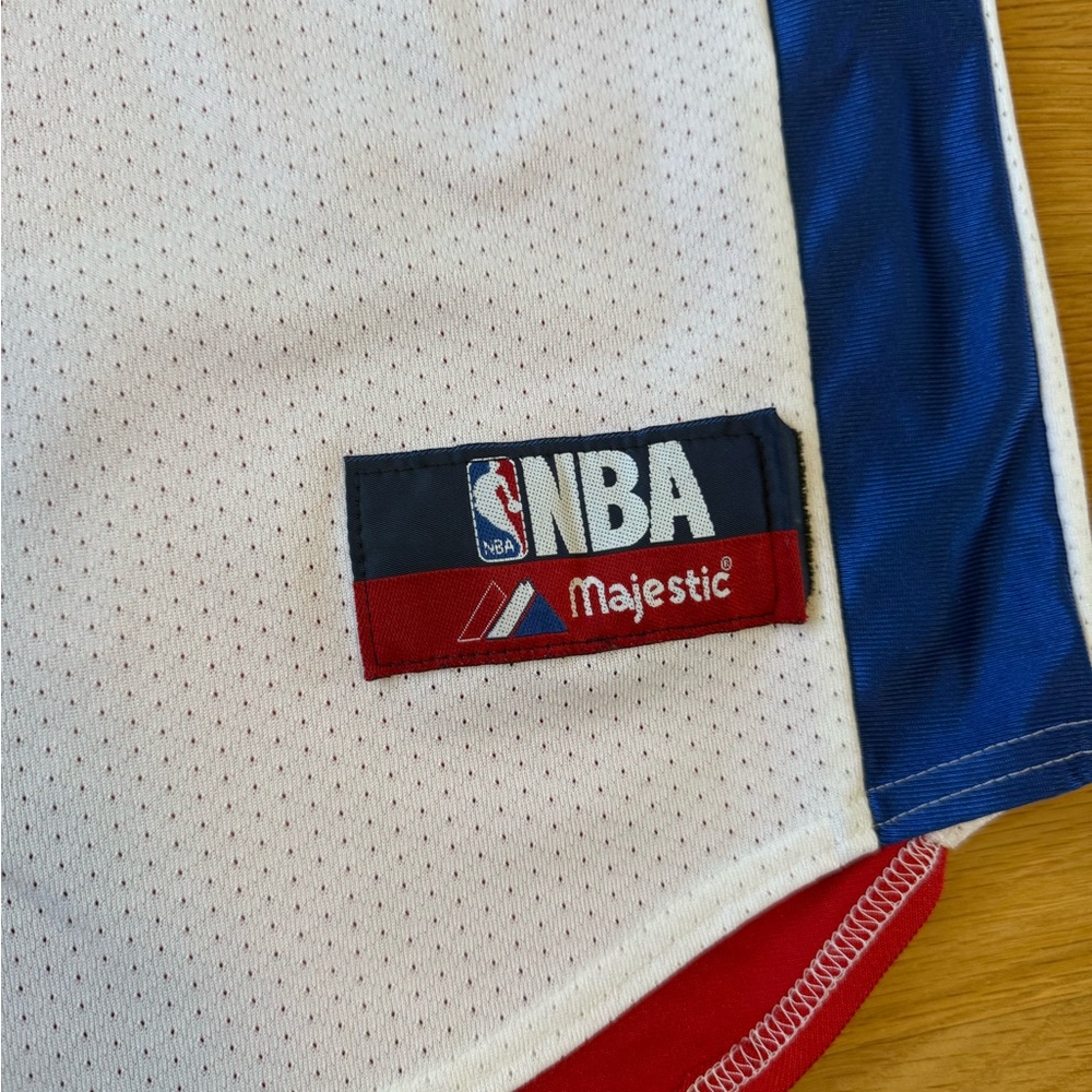 Vintage LA Clippers NBA Majestic Baseball Jersey Size L Red/White/Blue - Picture 3 of 12